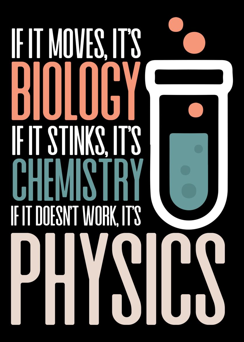 'chemistry science funny ch' Poster, picture, metal print, paint by ...