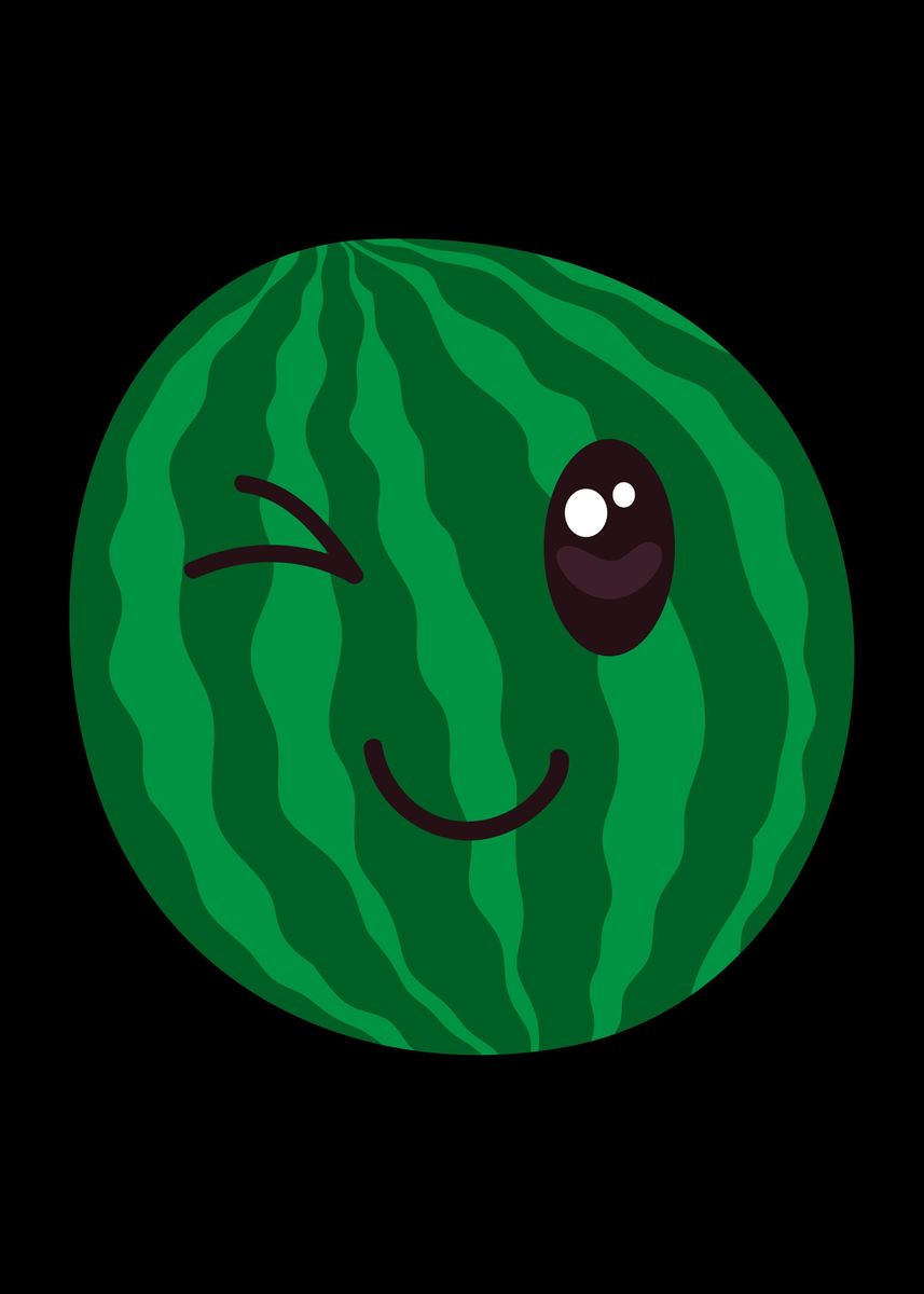 'Watermelon Melon Anime' Poster, picture, metal print, paint by