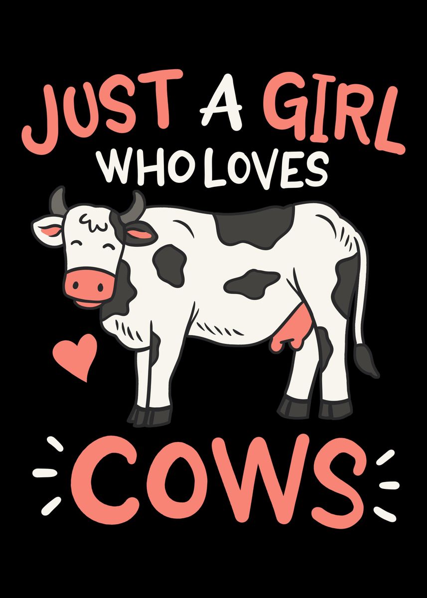 'Cow Cow Lover Farmer' Poster, picture, metal print, paint by ...