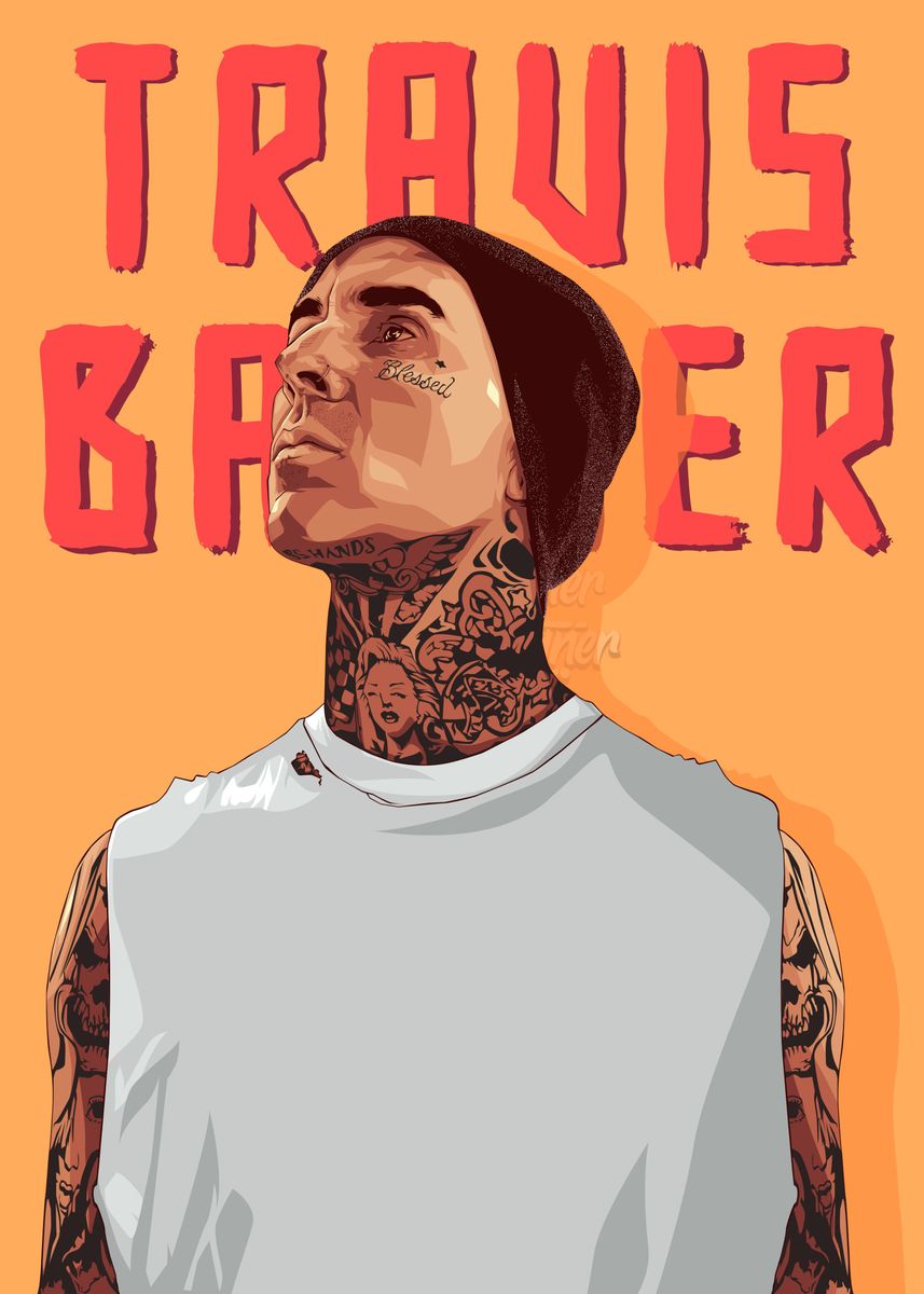 ‘Travis Barker’ Poster, picture, metal print, paint by Gamer X Designer
