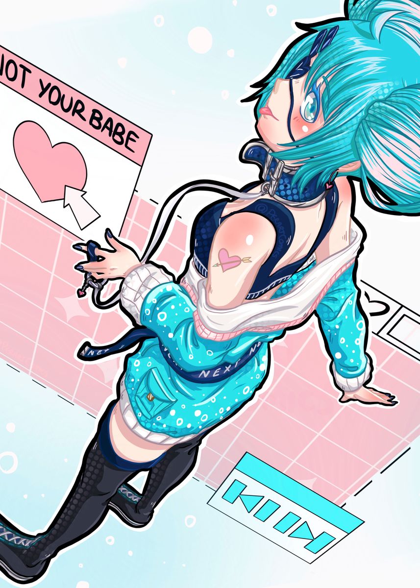 'Electronic Girl' Poster by Serah Displate