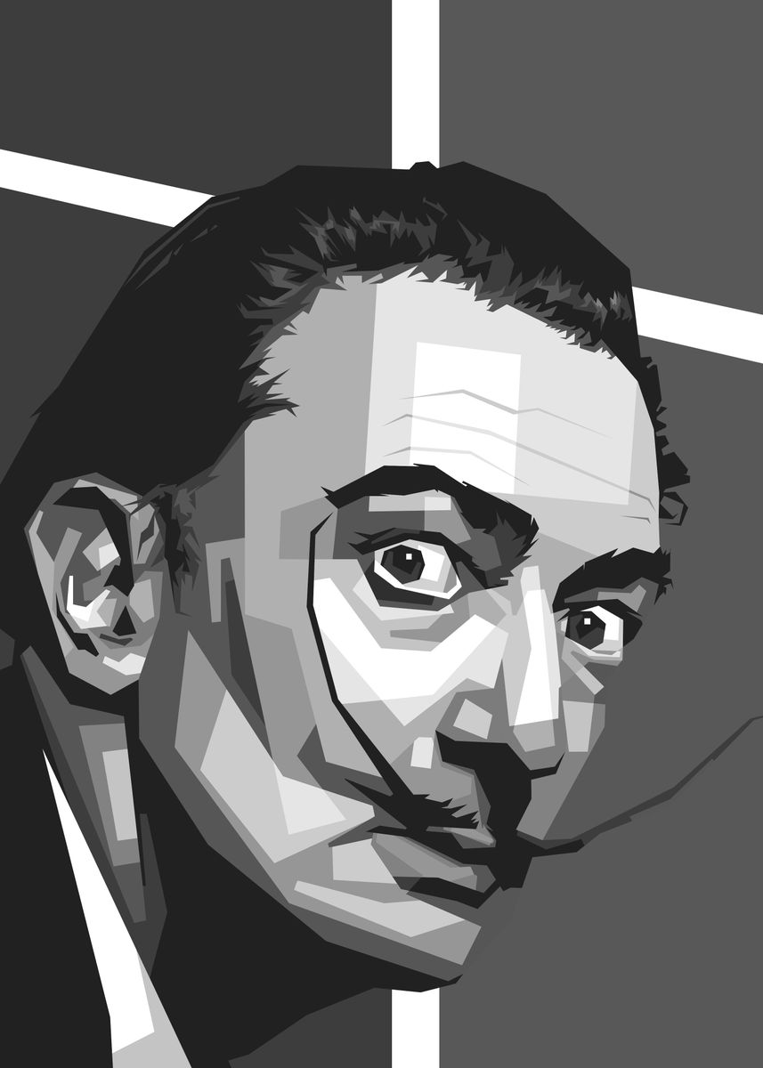 'salvador dali bw art' Poster by Fanth | Displate