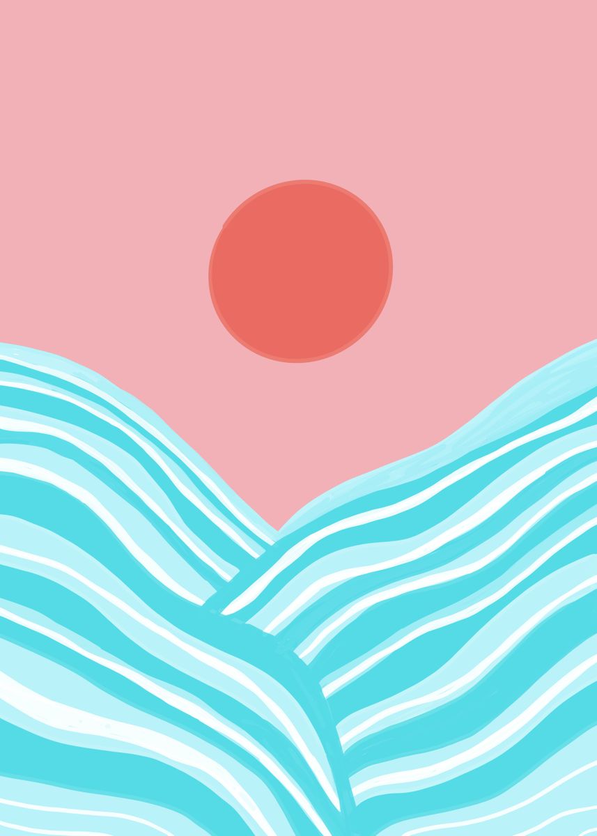 'Ocean Sun Abstract 1' Poster by Anita's & Bella's Art | Displate