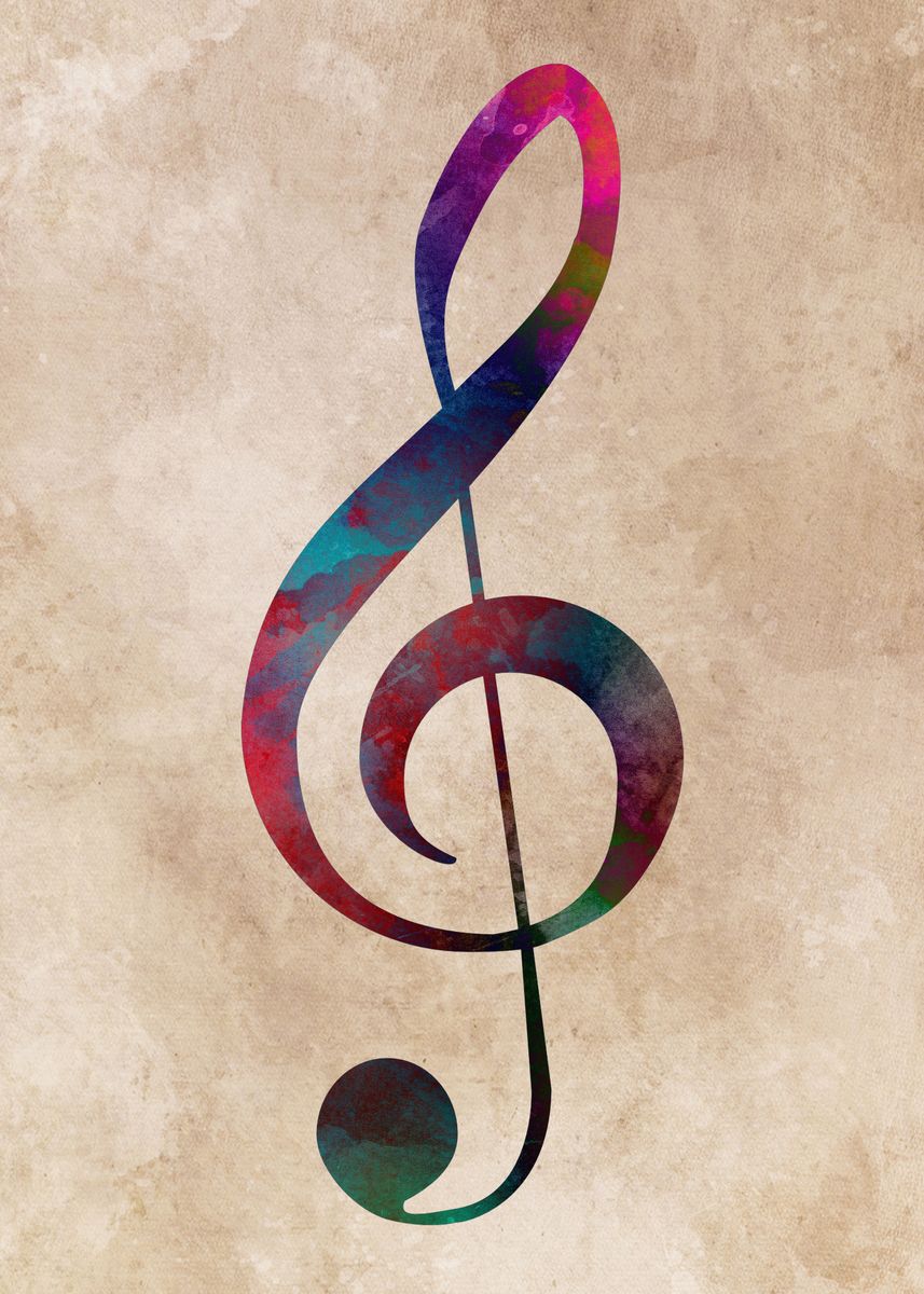 'treble clef music' Poster by JBJart Justyna Jaszke | Displate
