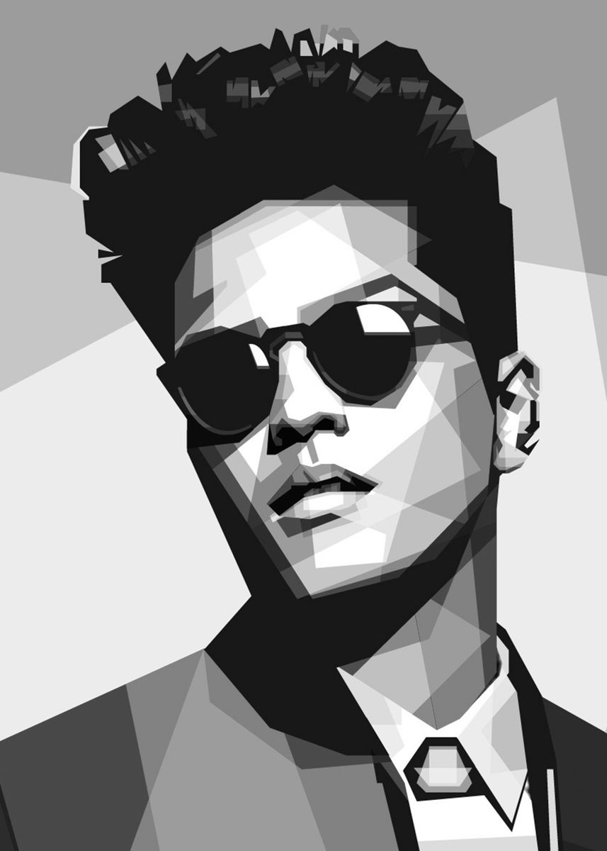 'Bruno Mars' Poster, picture, metal print, paint by Kiki Saputra | Displate