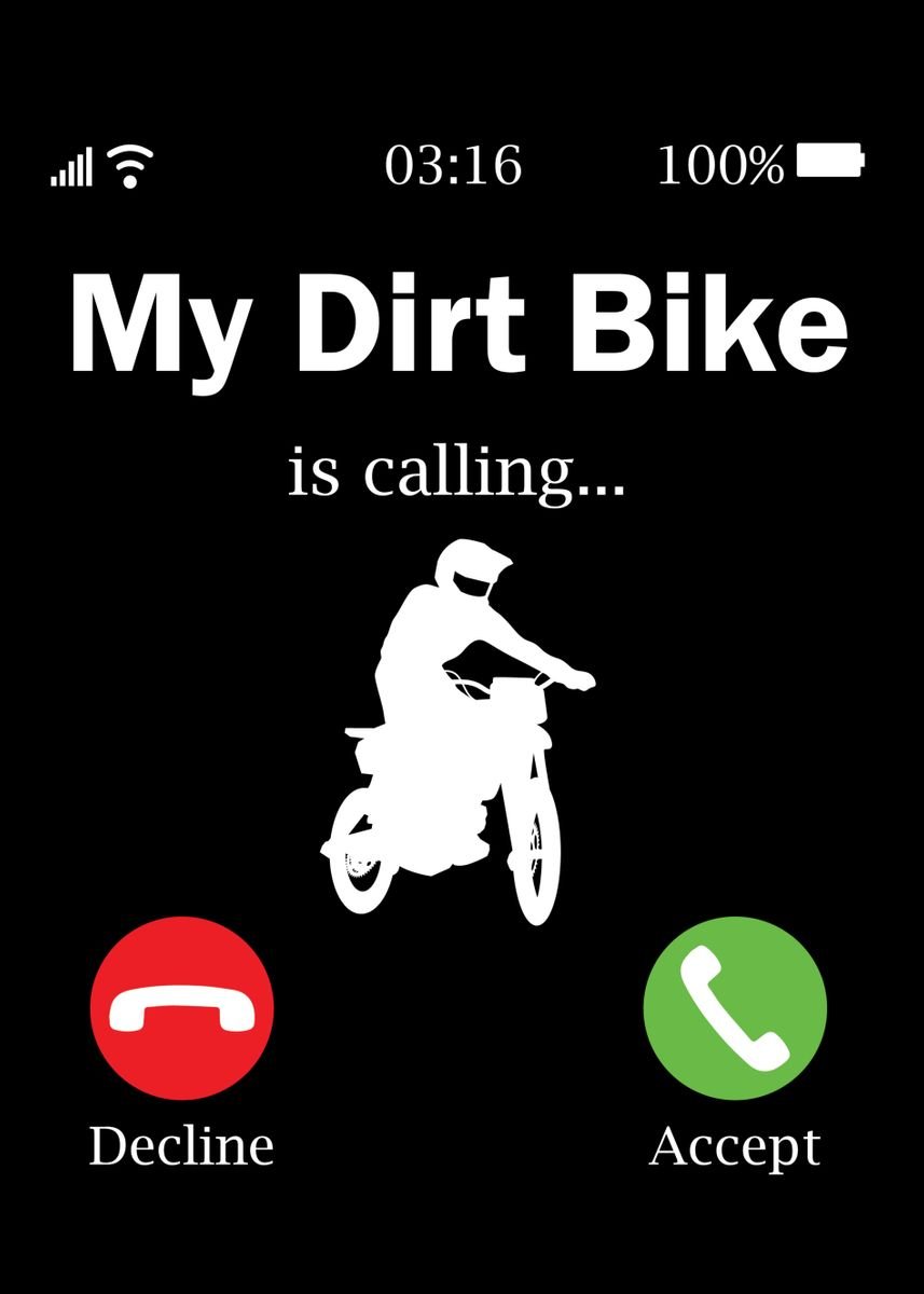 'Dirt Bike Dirtbike' Poster, picture, metal print, paint by ZS C O M M ...