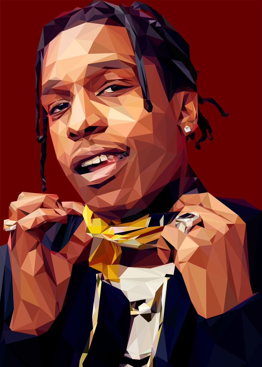 'Asap Rocky' Poster, picture, metal print, paint by Lowpoly Posters ...