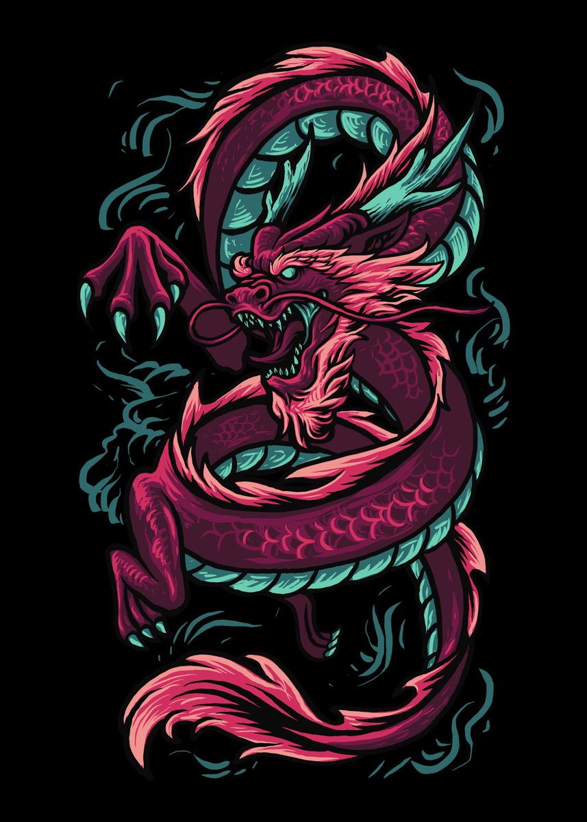 'Dragon' Poster by John DonJoe | Displate