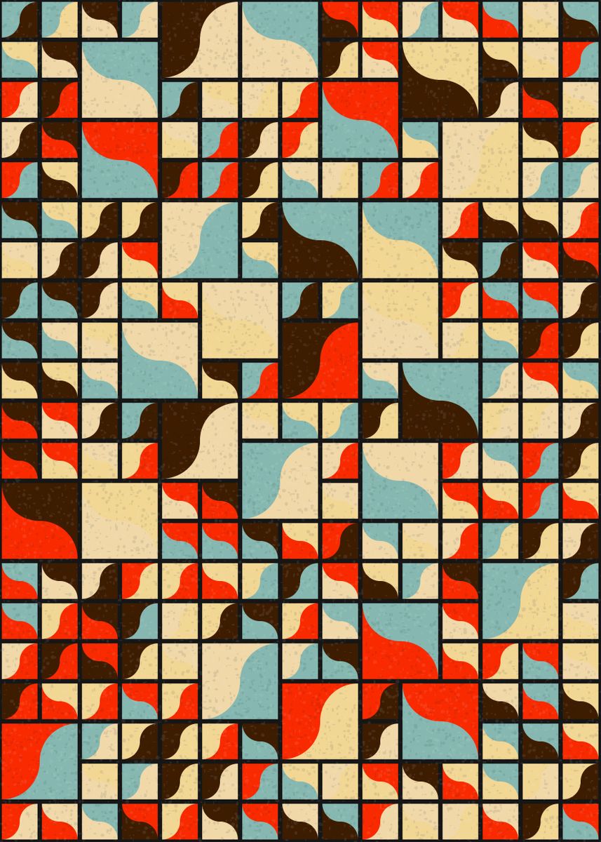 'Abstract Geometric Pattern' Poster, picture, metal print, paint by ...
