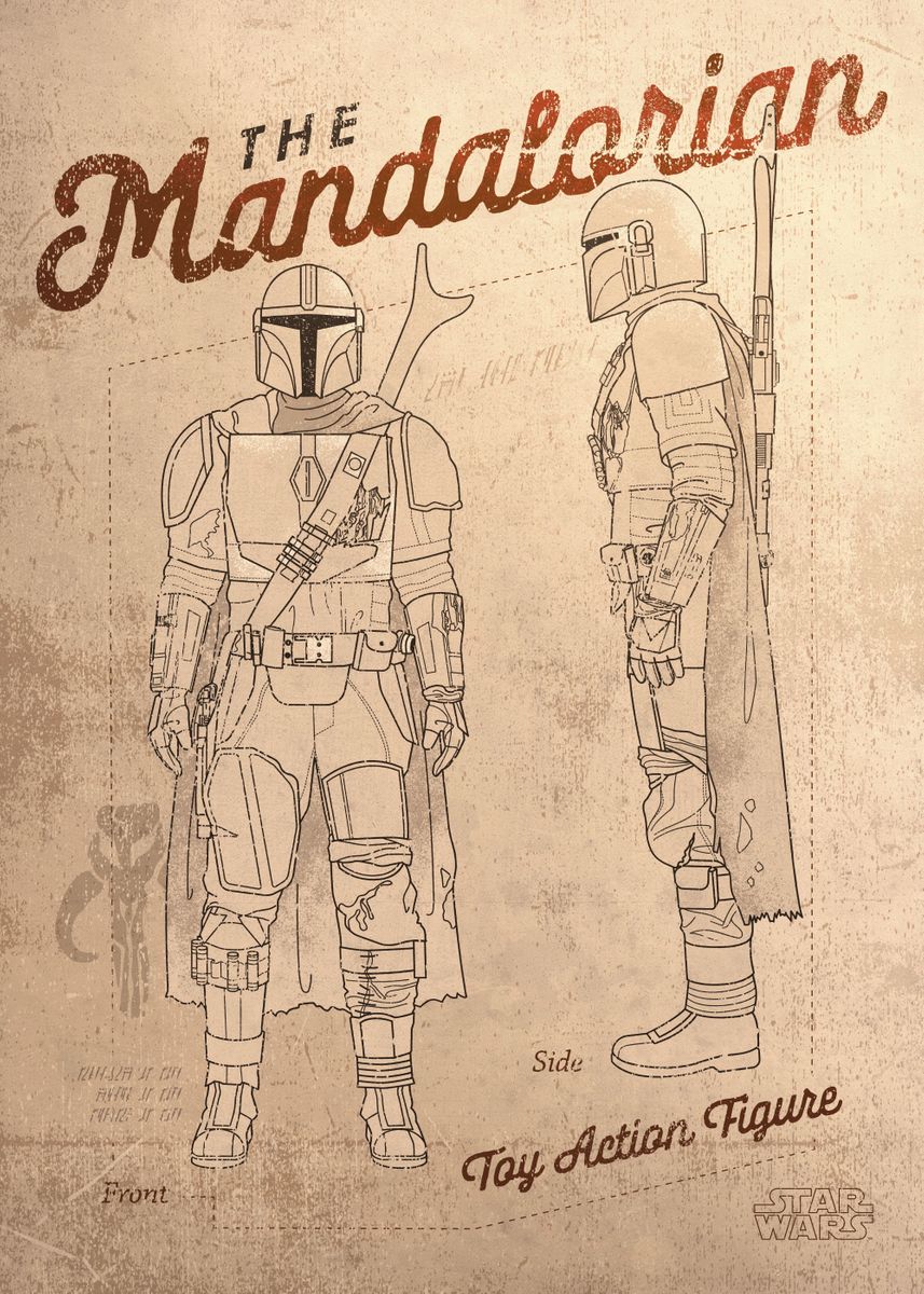 Displate - Poster en Métal - Monté sur Aimant - Star Wars - Mandalorian  Season 3 - From the profile - Taille M - 32x45cm Matt : : Cuisine  et Maison