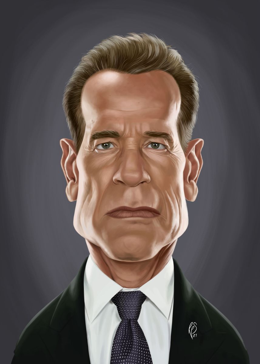 'Arnold Schwarzenegger' Poster, picture, metal print, paint by rob art ...