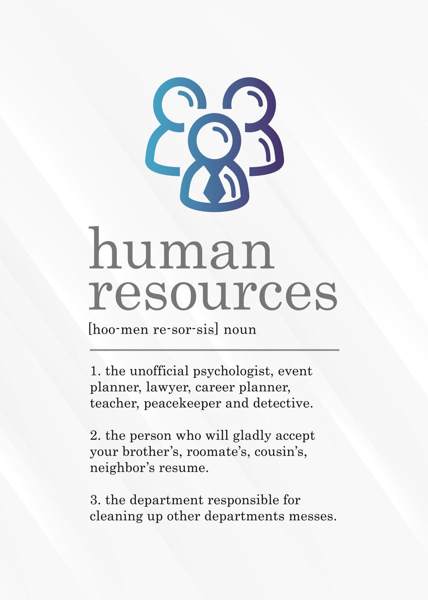 'Human Resources Definition' Poster by 84PixelDesign Displate
