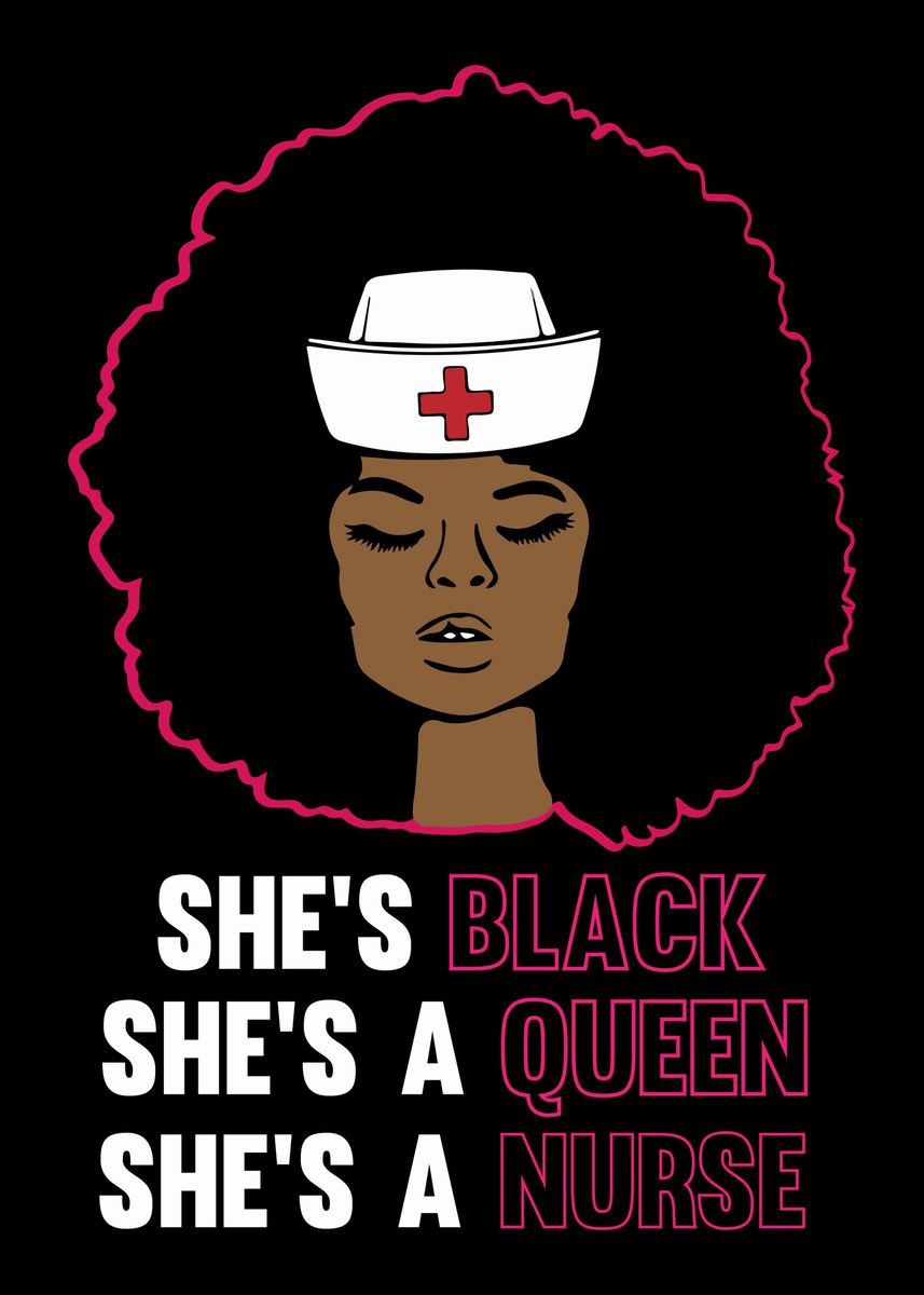 'Black Nurse Women Medical' Poster, picture, metal print, paint by ...