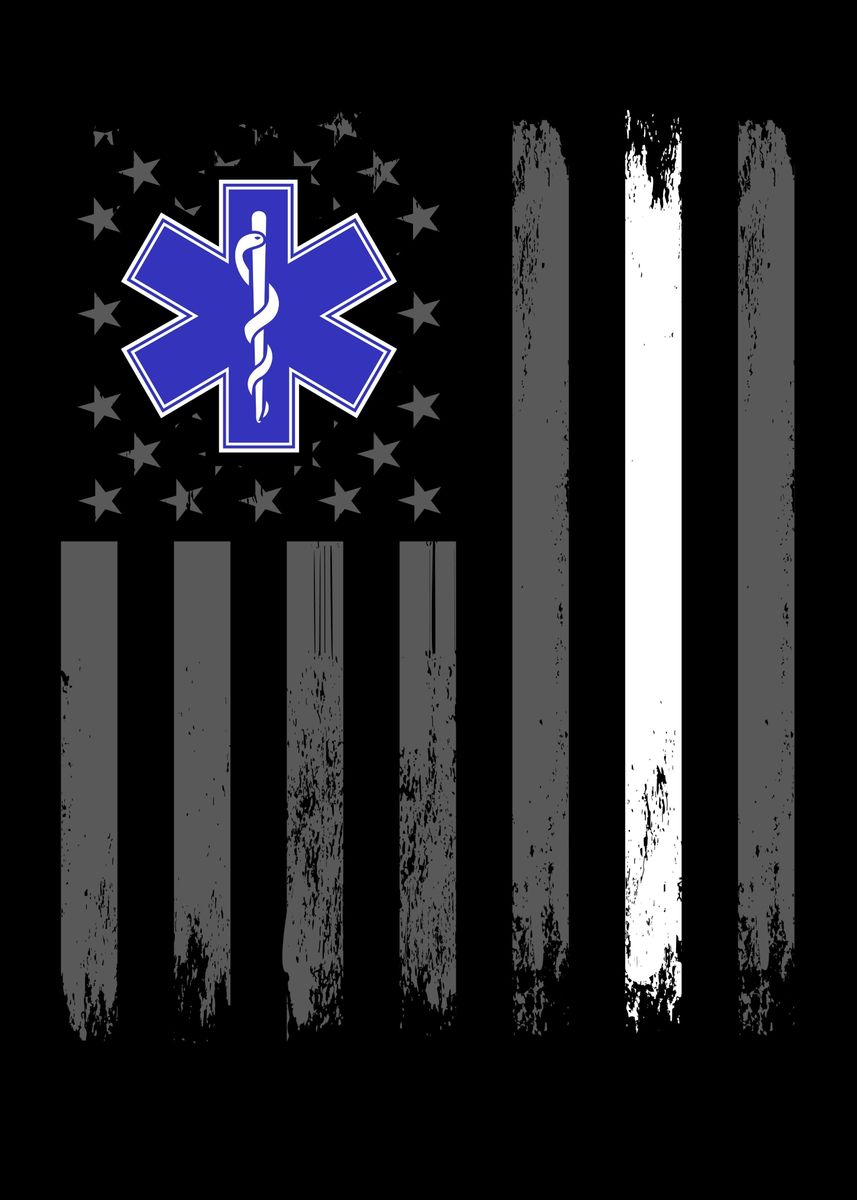 'EMT American Flag' Poster, picture, metal print, paint by HumbaHarry ...