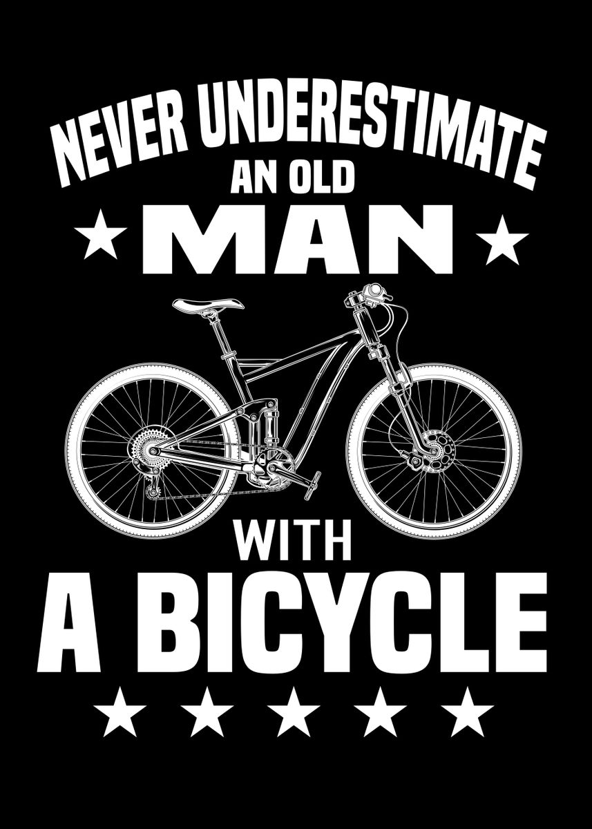 'Old Man Bike' Poster, picture, metal print, paint by ZS C O M M E R C ...