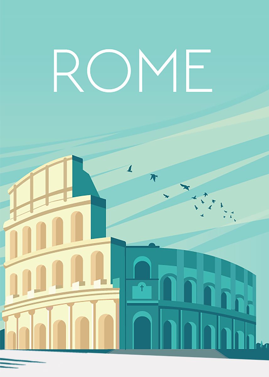 'Rome 1' Poster, picture, metal print, paint by Caravan Studio | Displate