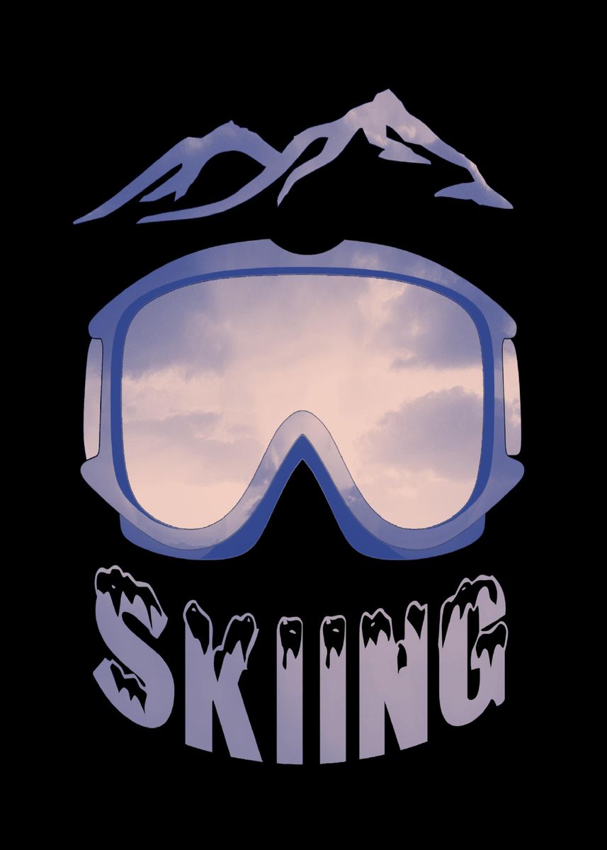 'Ski goggles goggle skier' Poster, picture, metal print, paint by ...