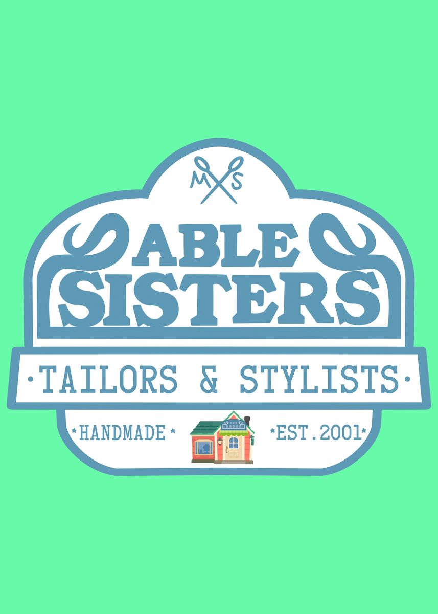 'able sisters vintage sign' Poster, picture, metal print, paint by