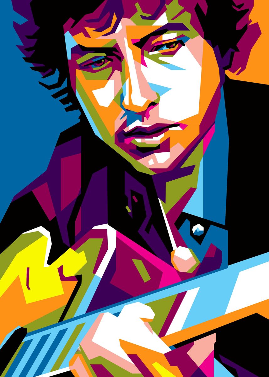 'Guitar Bob Dylan ' Poster, picture, metal print, paint by Ahmad Hanafi ...