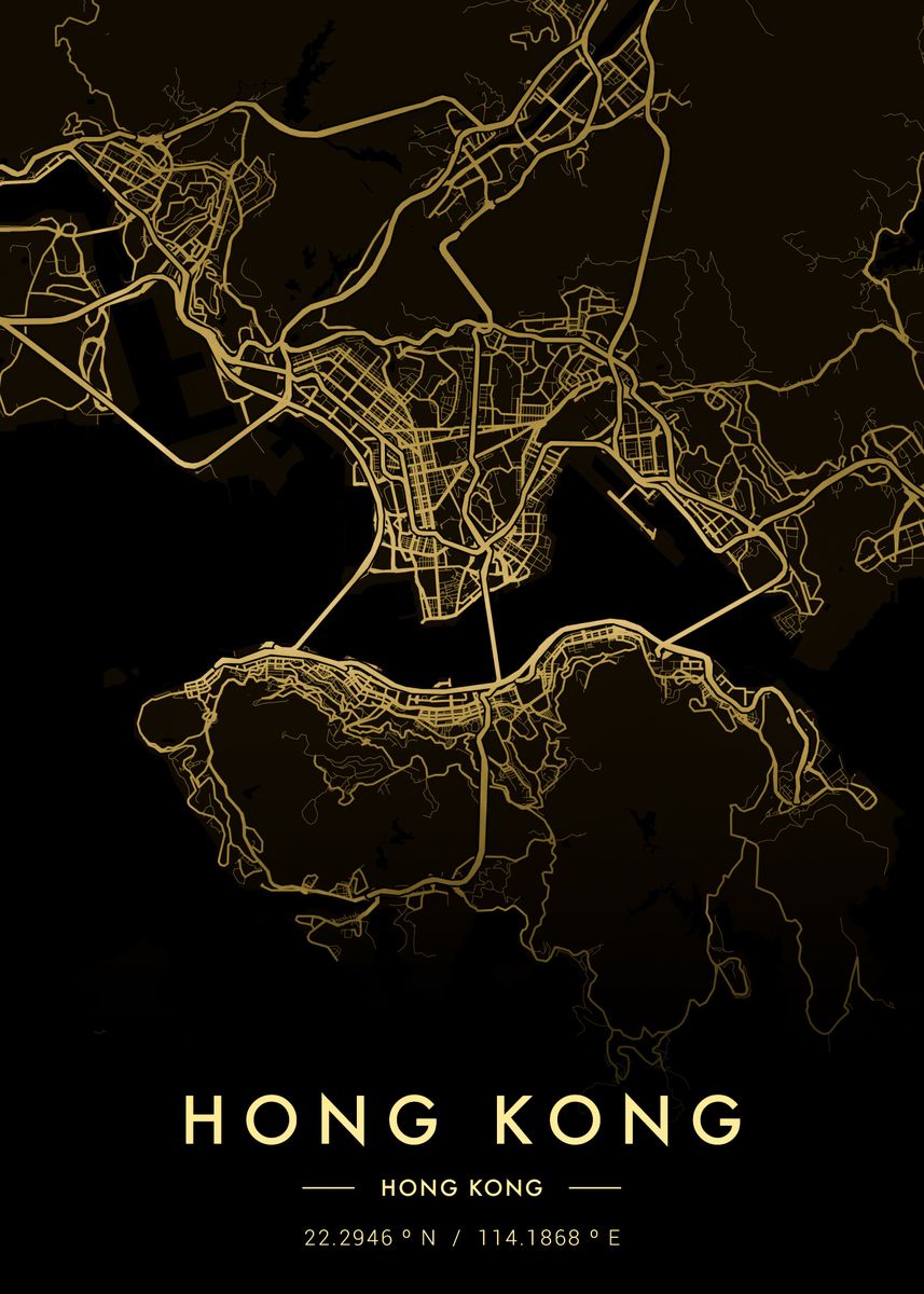 A4-BW-Hong Kong CITY Poster VISTA AEREA 21X29.7cm280gsm #37307 