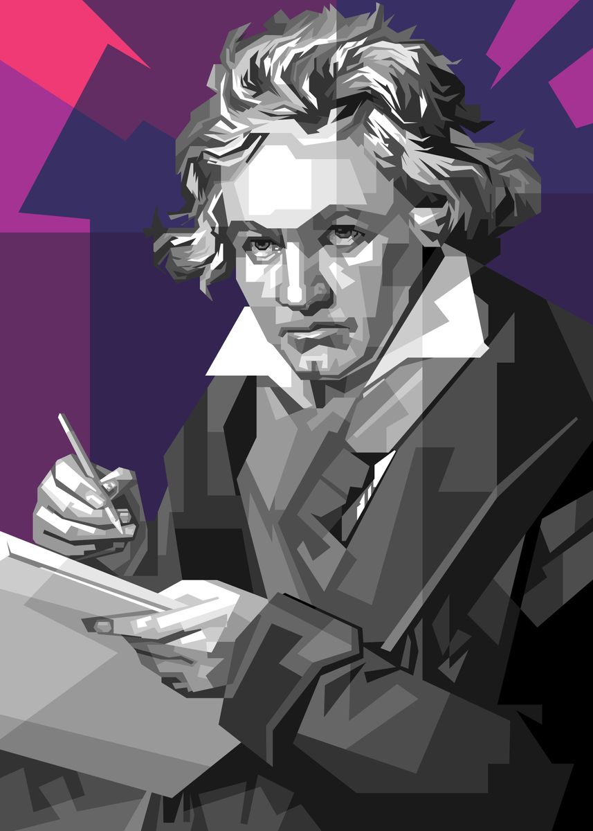 'Ludwig Van Beethoven BW' Poster, Picture, Metal Print, Paint By Andre ...