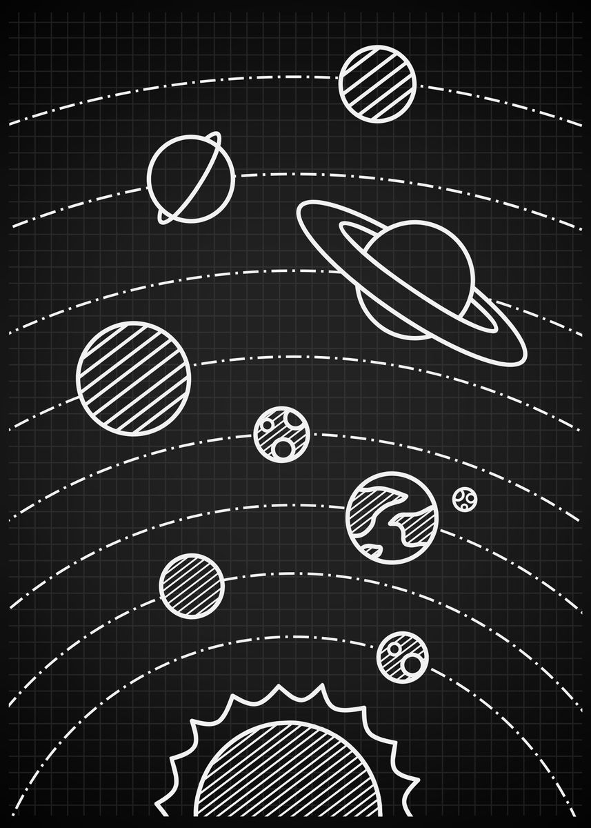 'Outer Space Blueprints' Poster, picture, metal print, paint by Yahya ...