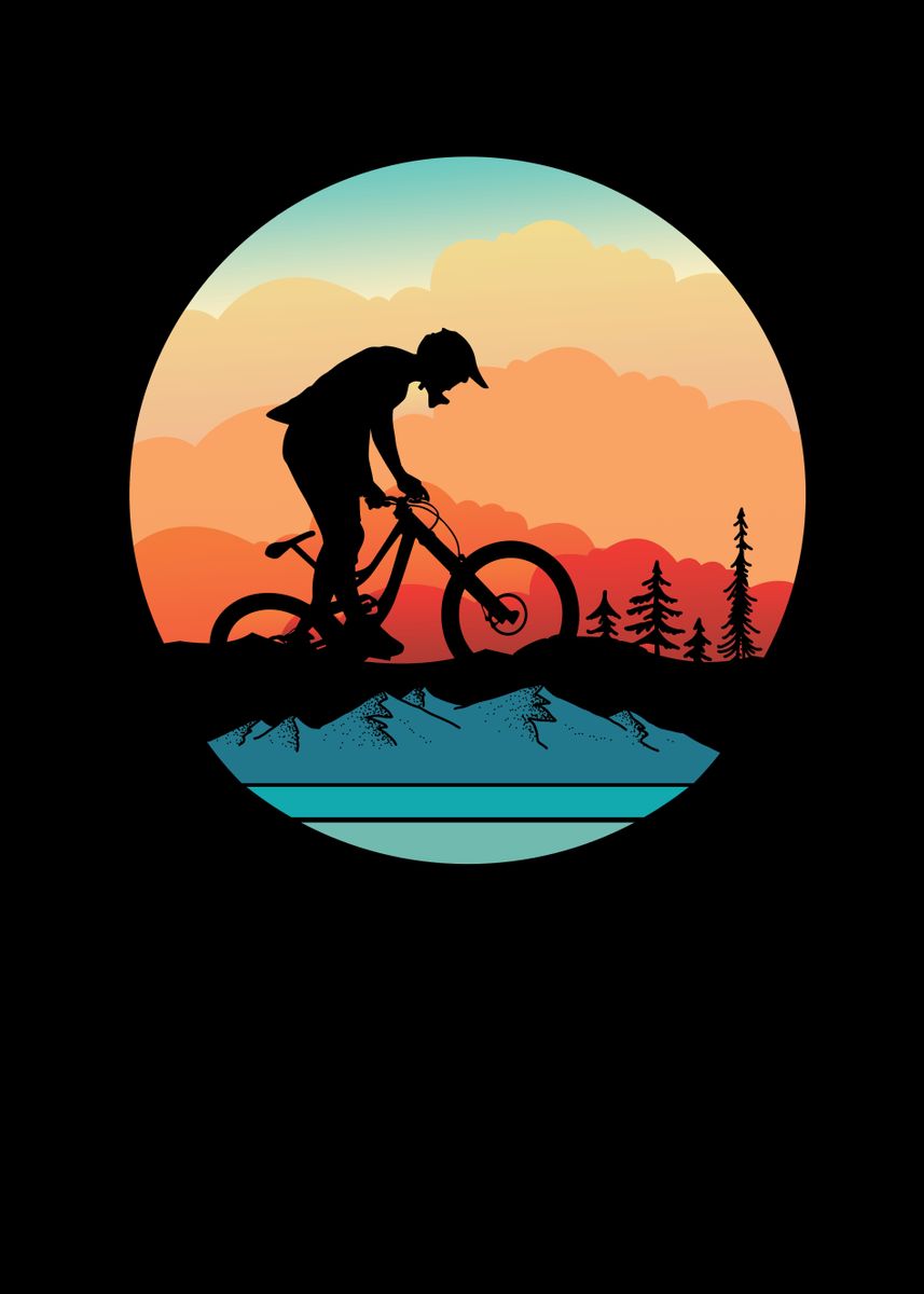 'Downhill Mountain Bike' Poster by ZS C O M M E R C E | Displate