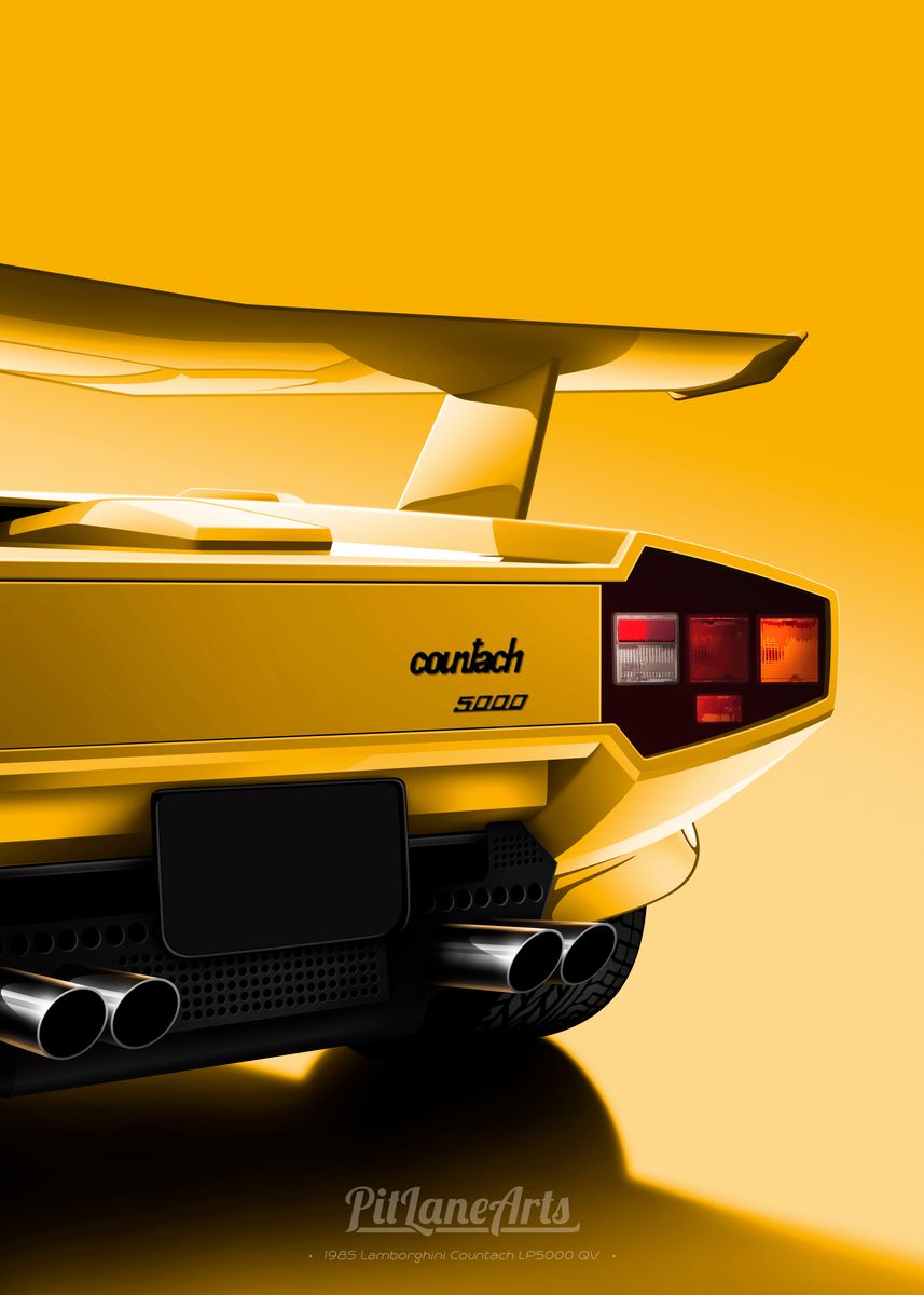 'Countach 80s icon car' Poster by PitLaneArts | Displate