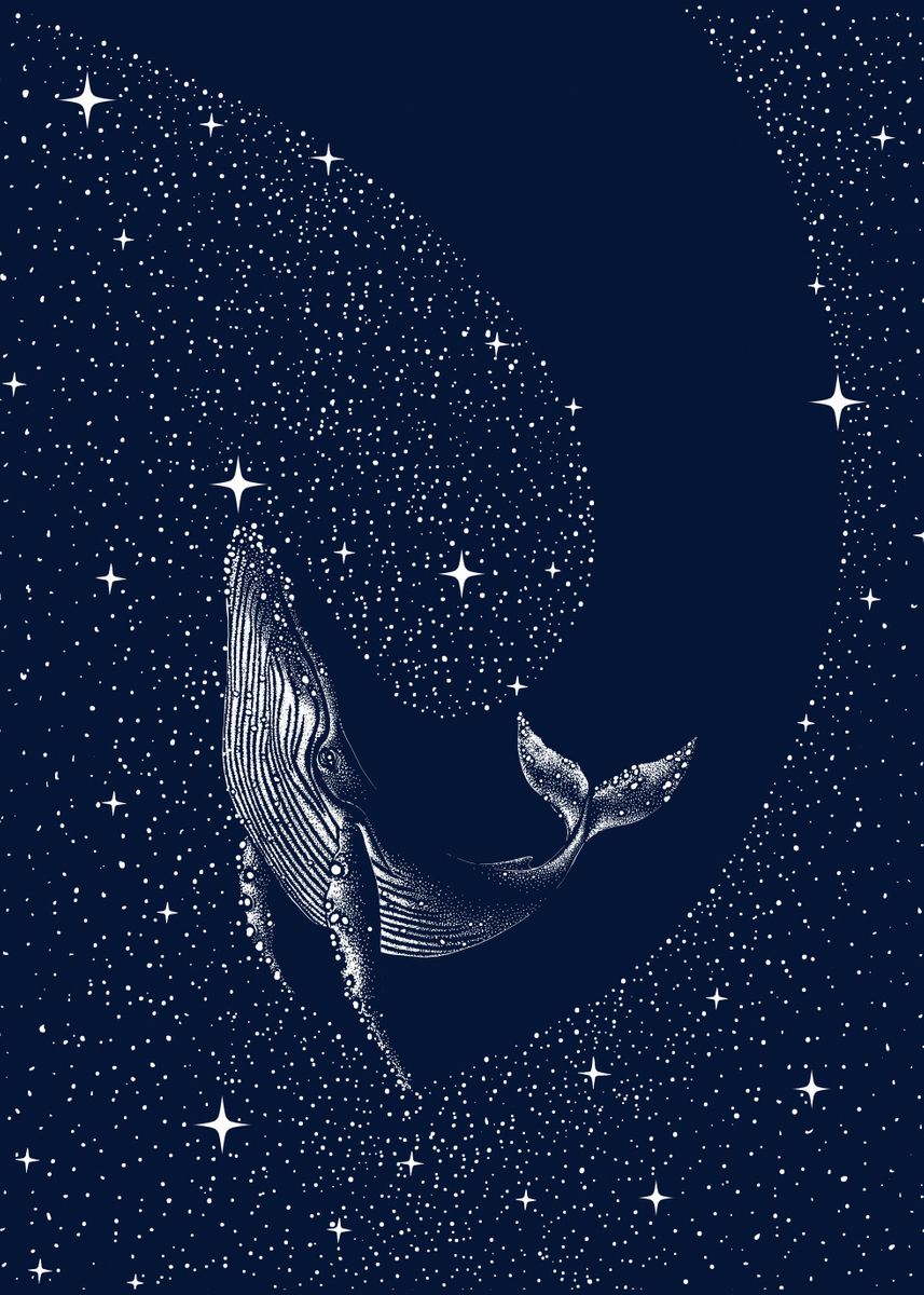 'starry whale' Poster by Aliriza cakir | Displate