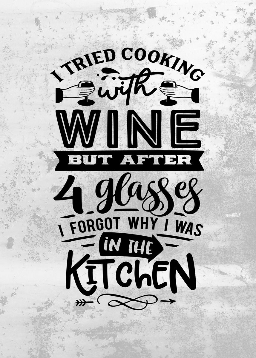 'Kitchen Wine Wall Decor' Poster by Decoratier Qwerdenker Displate