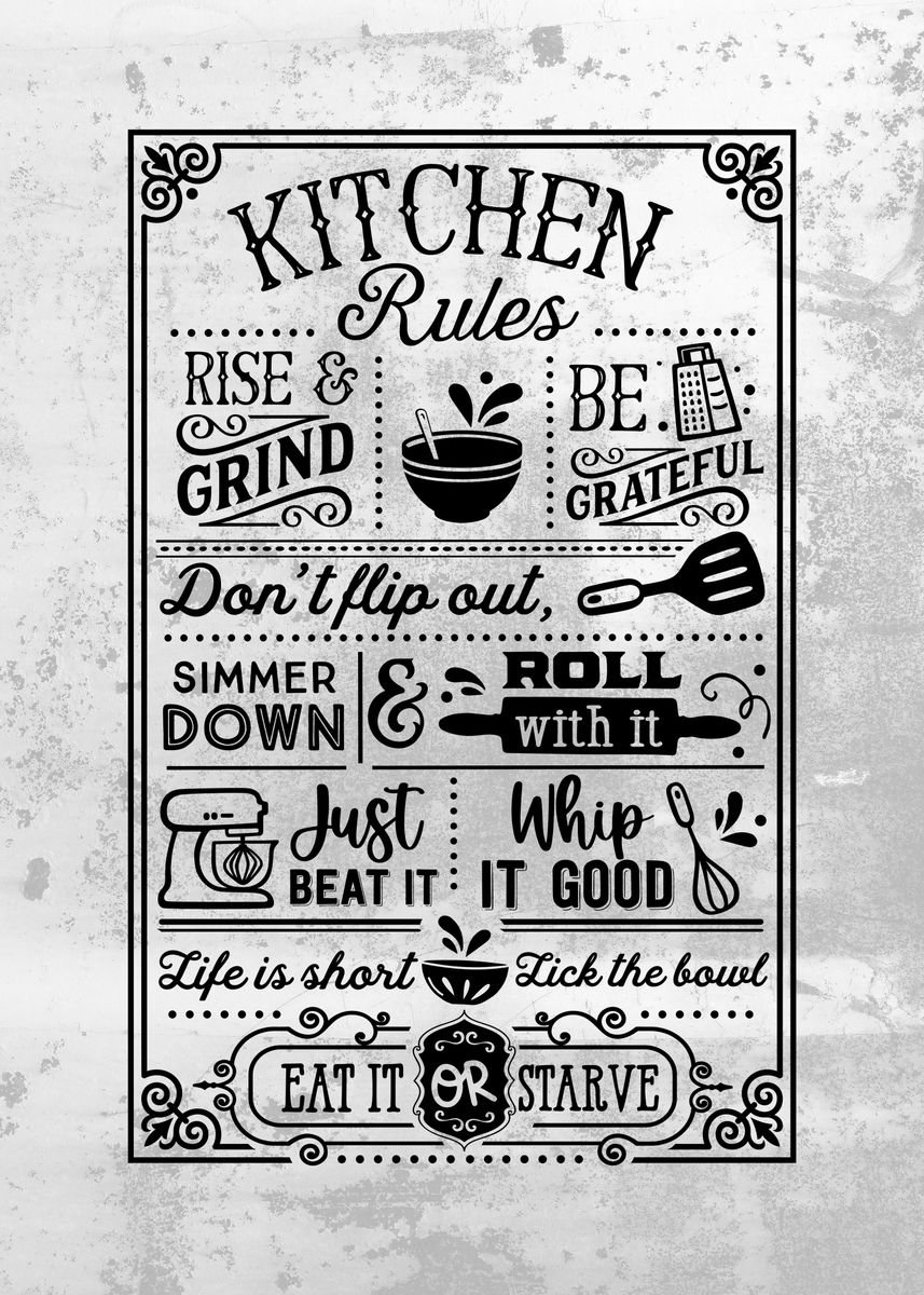 'Kitchen Funny Wall Decor' Poster by Decoratier Qwerdenker | Displate