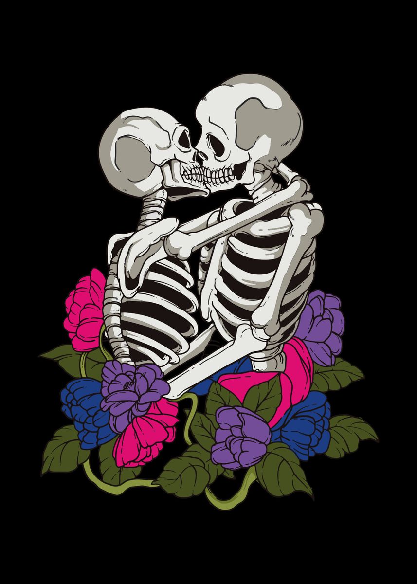 'Bisexual Skeleton Bi Pride' Poster, picture, metal print, paint by ...