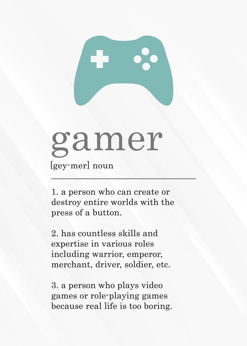 Funny Gamer Definition' Poster by 84PixelDesign | Displate