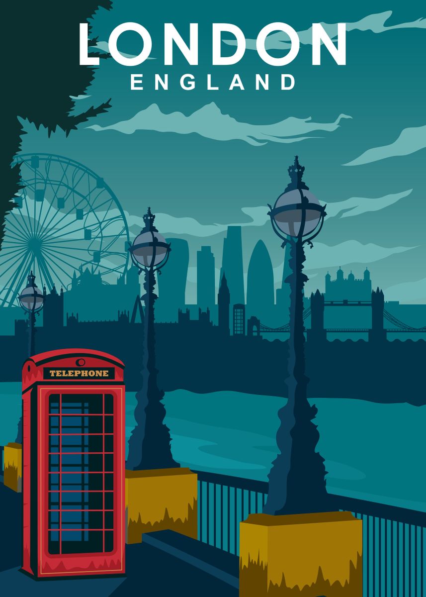 London Travel Poster by Jorn |