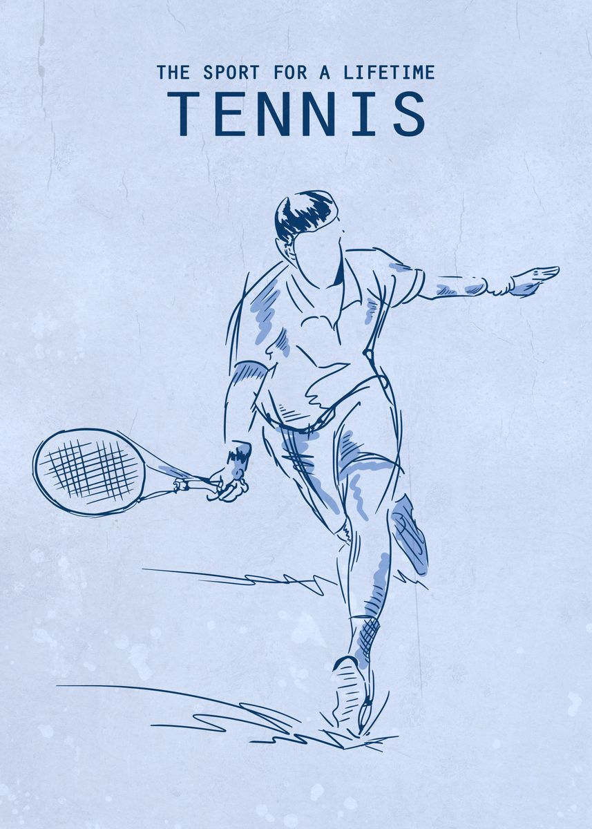 'Tennis' Poster by Black Sketch Drwing | Displate