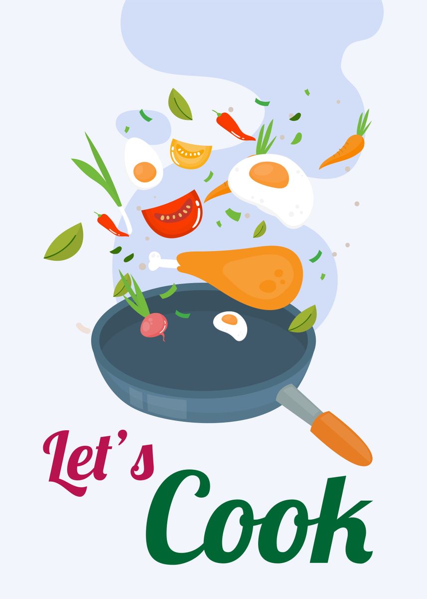 'Lets cook' Poster, picture, metal print, paint by Bestselling cool ...