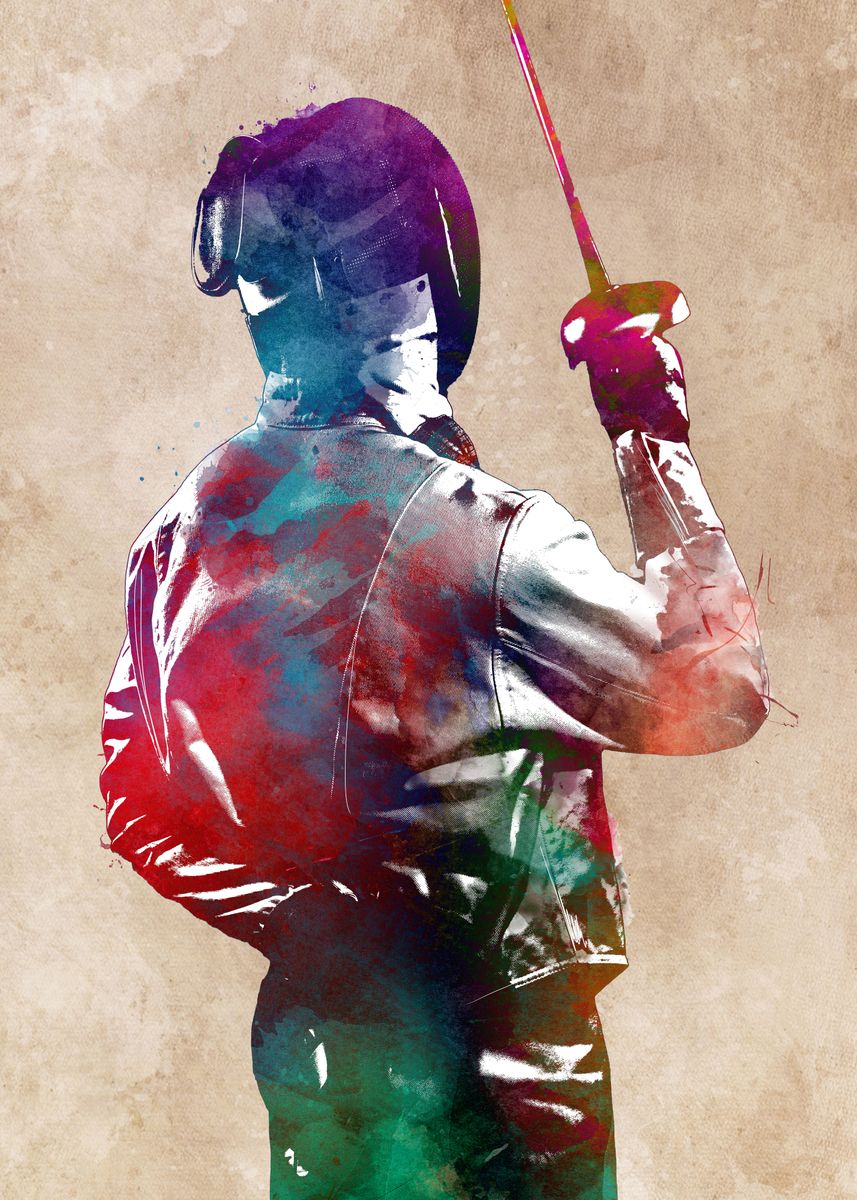 Fancing Poster 'Fencing sport art' Poster by JBJart Justyna Jaszke | Displate