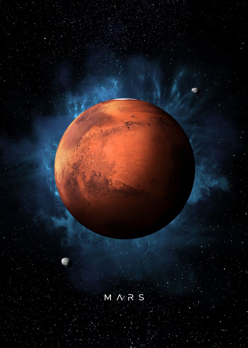 'Mars' Poster, picture, metal print, paint by MyDigitalMind | Displate