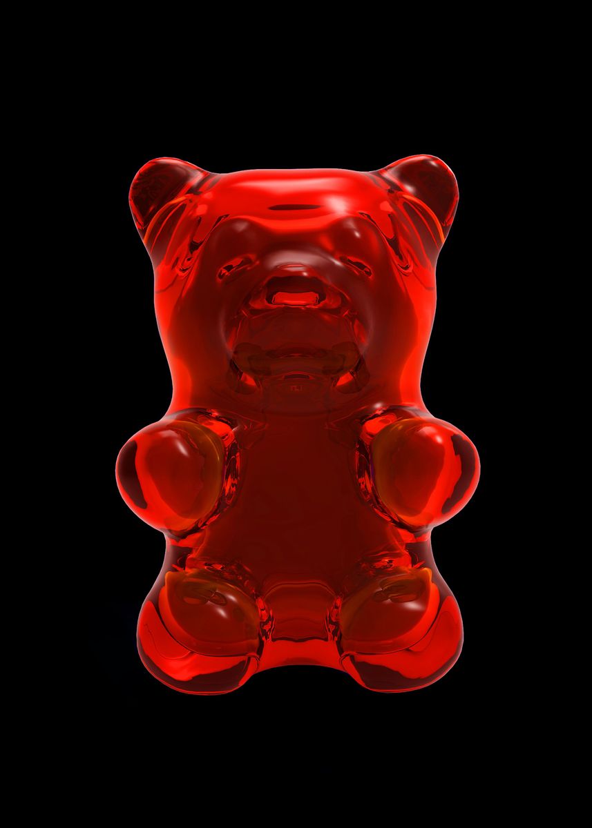 Squishy Red Gummy Bear Poster for Sale by TheGoldenRabbit