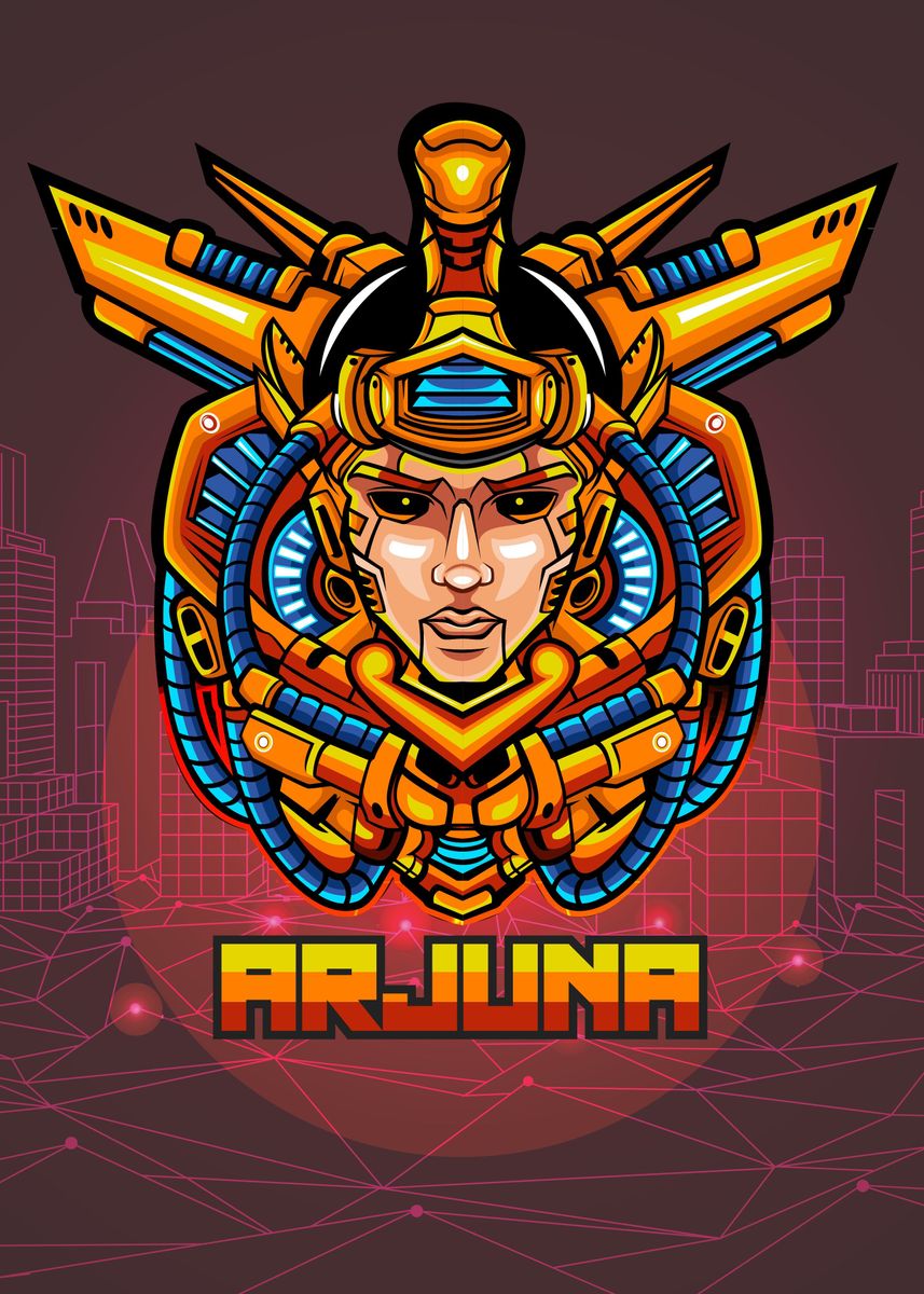 'Arjuna Mecha Modern' Poster by Wpap Artist | Displate