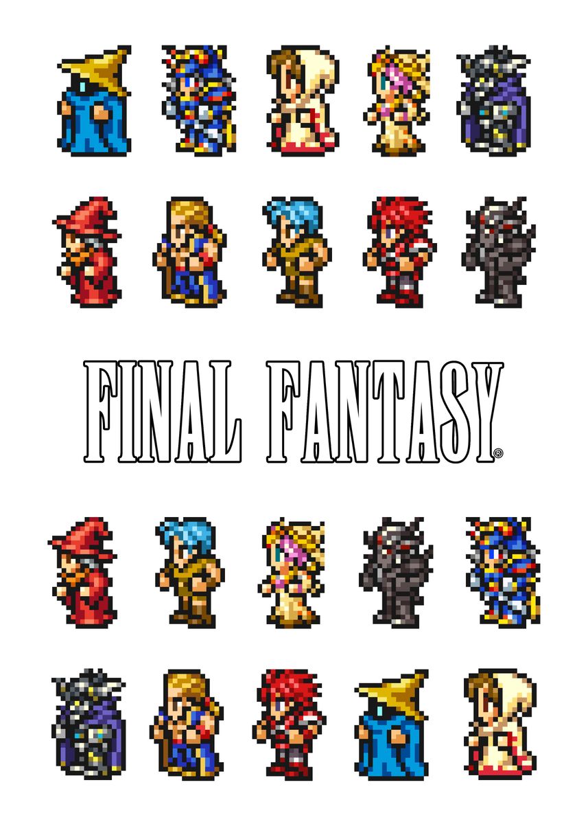 'Final Fantasy Pixel Art' Poster, picture, metal print, paint by Ze ...