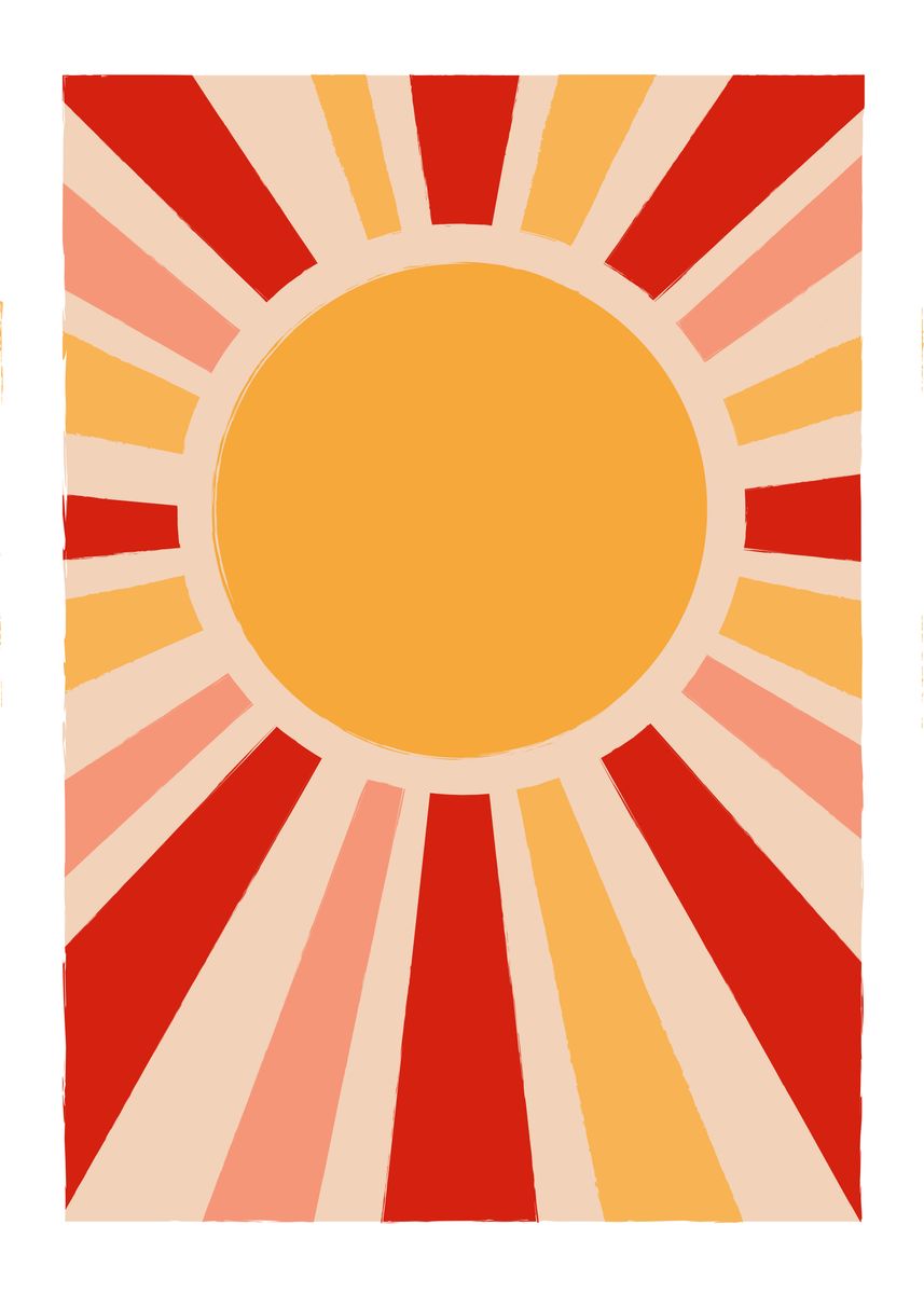 retro sun painting