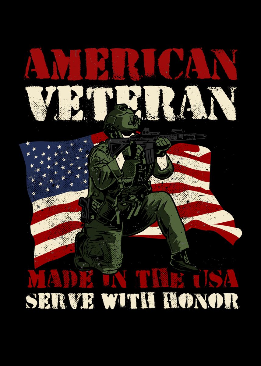 'Proud Army Veteran USA' Poster by Foxxy Merch | Displate