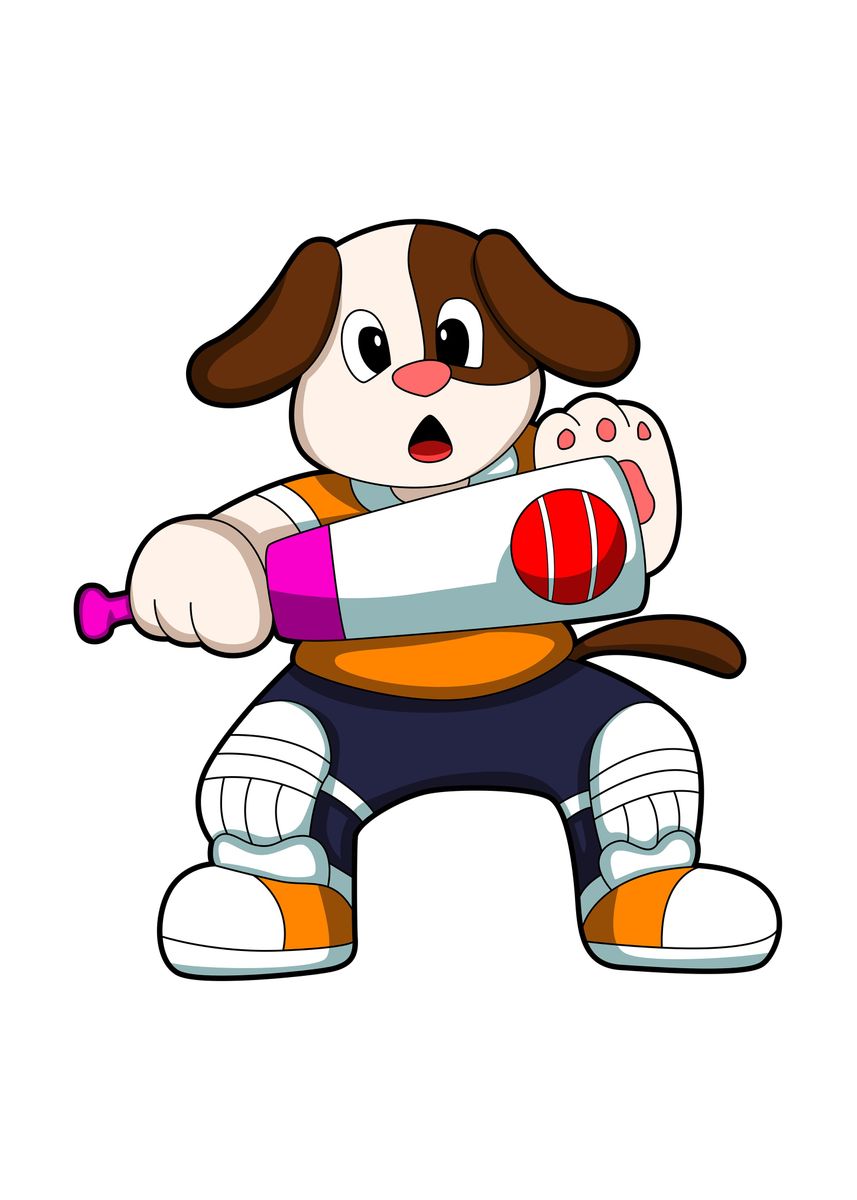 'Dog Cricket player Sports' Poster by Markus Schnabel Displate