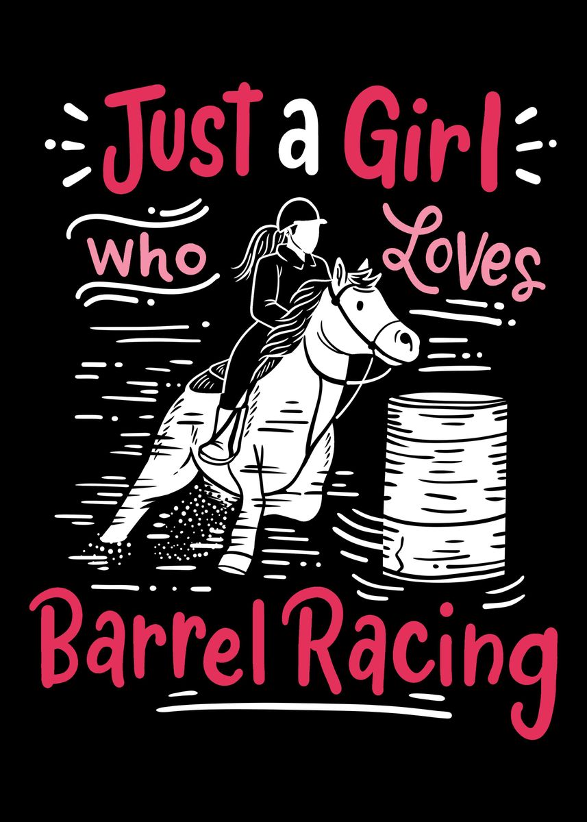'Barrel Racing Cowgirl Barr' Poster, picture, metal print, paint by ...