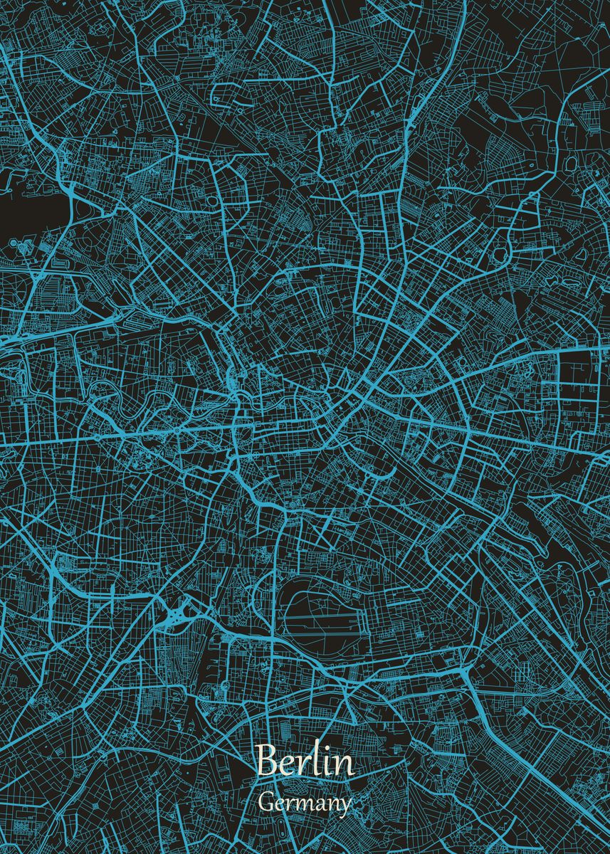 'Berlin Map Germany' Poster by Gigi Bgm | Displate