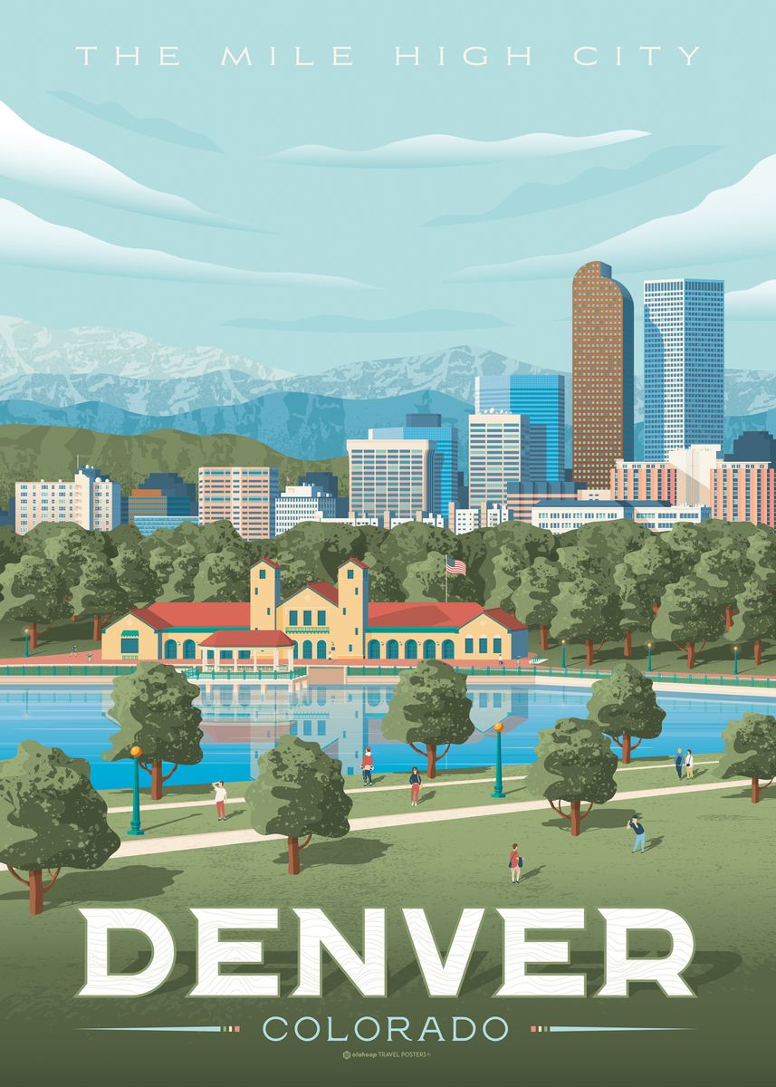'Denver Colorado Poster' Poster, picture, metal print, paint by Olahoop