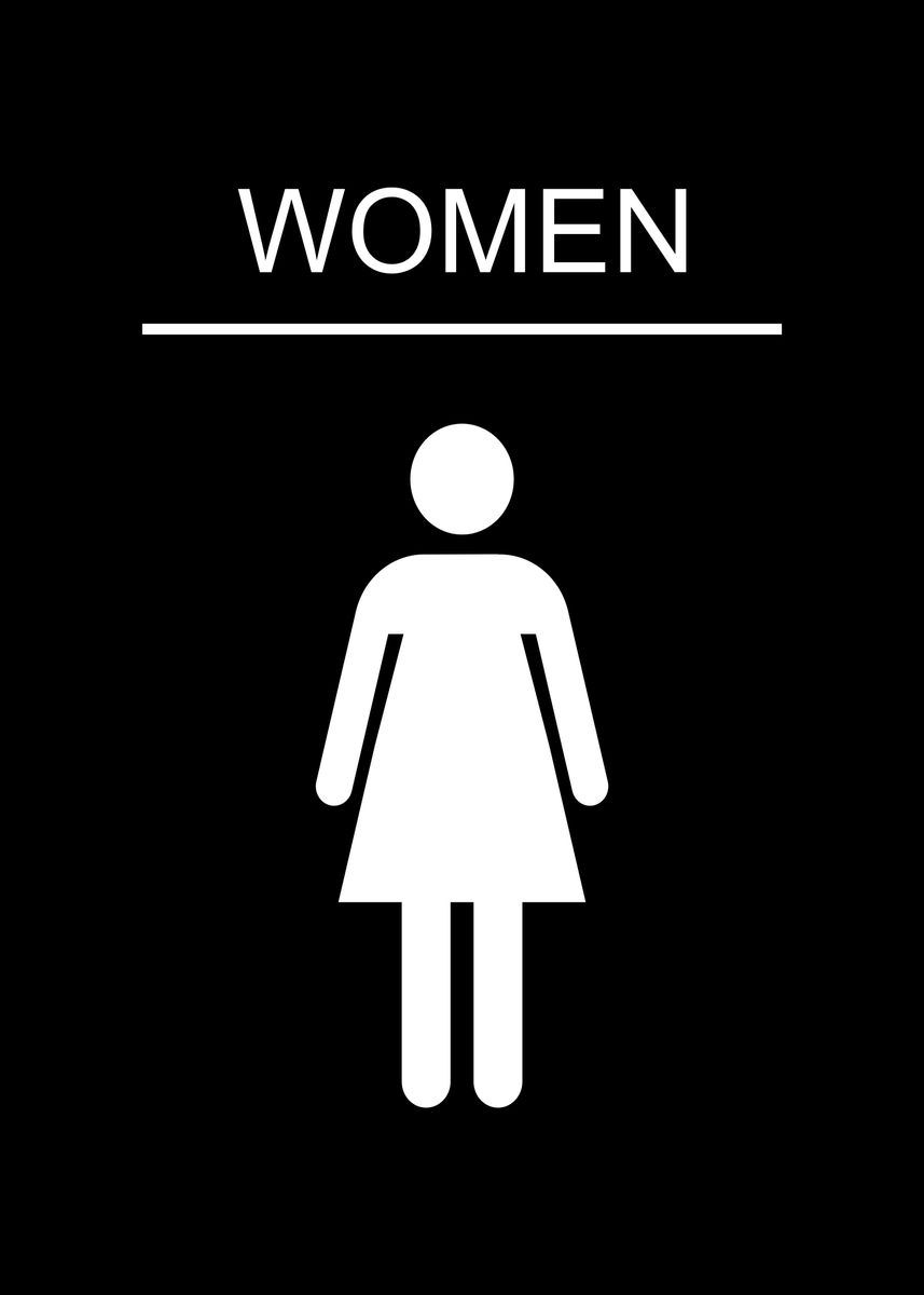 'women bathroom ' Poster by B & W Arts | Displate