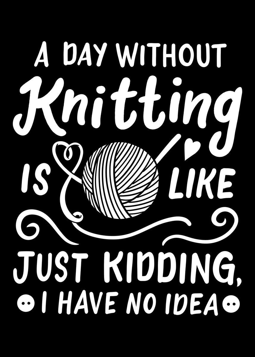 'Knitting Knitter Yarn' Poster, picture, metal print, paint by ...