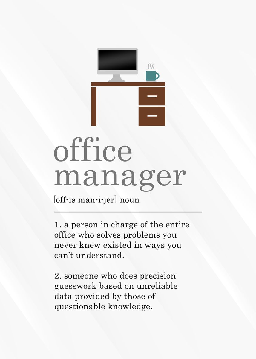  Office Manager Definition Poster By 84PixelDesign Displate